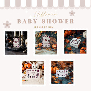 Pink Gothic Halloween Baby Shower Invitation
