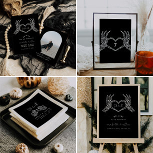 Gothic Save The Date, Black Save The Date Wedding  Invitation
