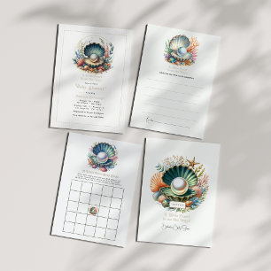 Under-the-Sea Theme Elegant Pearl Baby Shower Invitation