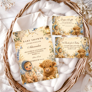 Whimsical Blue Boho Books for Baby Enclosure Card