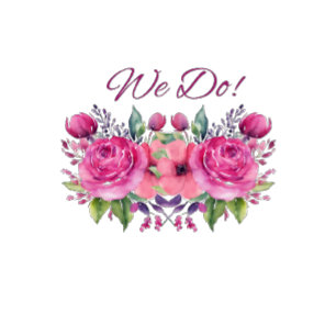Watercolor Pink Flower Bouquet-We Do-Wedding- RSVP Card