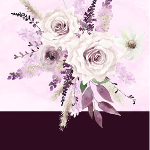 Wisteria Lavender White Rose Couples Shower Invite