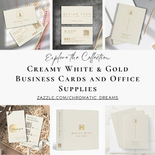 Elegant Ivory White Glitter Gold Weekly Non Dated Planner