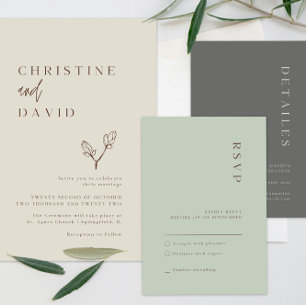 Minimalist Black and White Wedding Details card