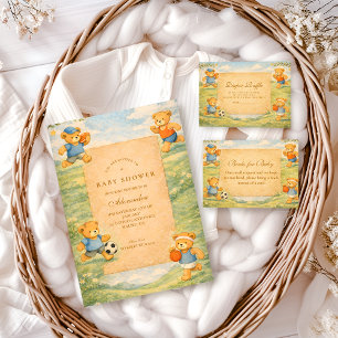 Classic Nursery Sports Bears Baby Shower Napkin