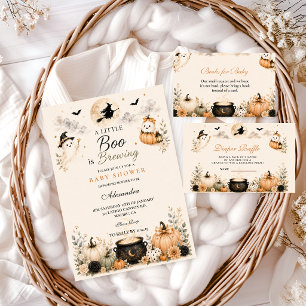 Elegant Little Boo Is Brewing Hallowee Baby Shower Invitation