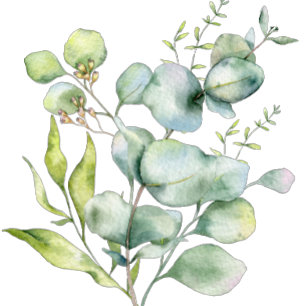 Greenery watercolor eucalyptus with photo  foil in foil invitation postcard