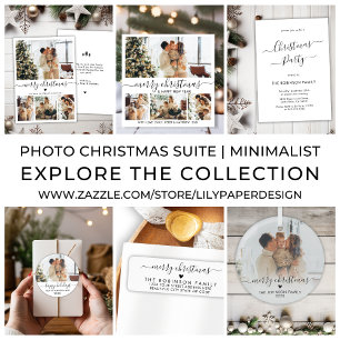 Happy Holidays Script Photo Christmas Holiday Card