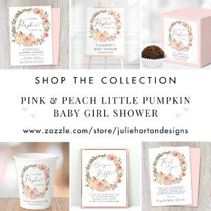 Budget Pumpkin Floral Baby Sprinkle Invitation