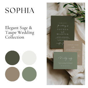 Elegant Minimalist Green Wedding Enclosure Cards