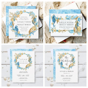 Sea and Beach Summer Wedding Invitation