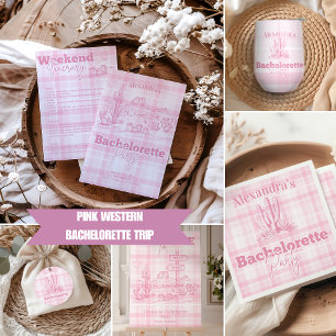 Pink Western Bachelorette Trip Invitation