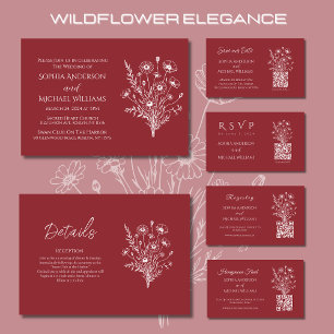 Wildflower Elegance-RSVP-QR code- Business Card