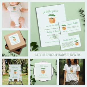 A Little Sprout Gardening Plant Baby Shower Invitation