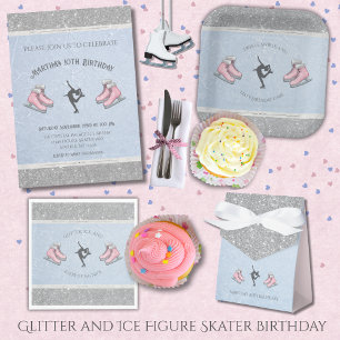 Cute Ice Rink Party Figure Skating Birthday Invitation