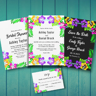 Modern Tropical Botanical Garden Floral Wedding Save The Date