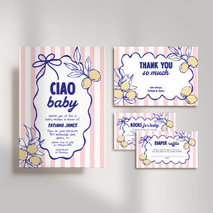 CIAO BABY Lemon Mediterranean Amalfi Baby Shower  Invitation