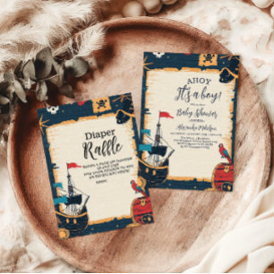 Nautical Pirate Baby Shower Invitation