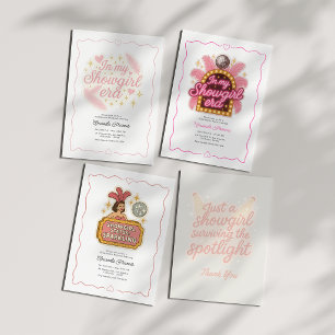 Retro Glam Vegas Showgirl Bachelorette Weekend Invitation