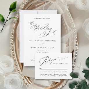 Simple Elegant Photo Wedding Invitation with RSVP