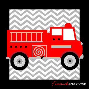 Firetruck Sound the Alarm Baby Shower Invitation