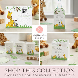 Cute Safari Baby Shower Jungle Animals Kawaii Wild Postcard