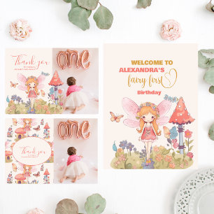 Fairy First Enchanted Woodland 1st Birthday Invitation