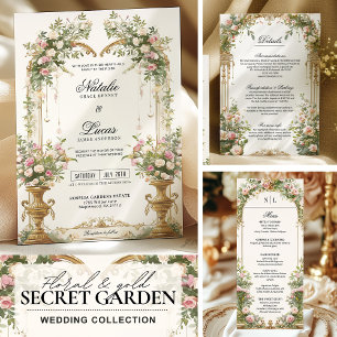 Elegant Vintage Garden Wedding Save the Date Card