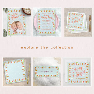 Retro Merry and Bright Christmas Lights Napkin