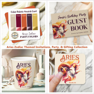 Colour Swatch Palette Card for Aries Themed Party 