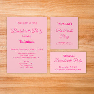 Minimalist Text-Based Pink Bachelorette Party Rectangular Sticker