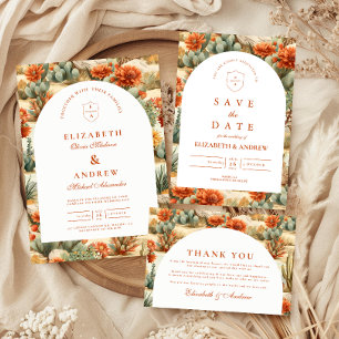 Western Cactus Garden Wedding Invitation