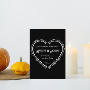 Black and White Gothic Minimalistic Save The Date Invitation