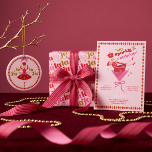 Fa La Pink Nutcracker Ballet Family Photo Keepsake Ceramic Tree Decoration