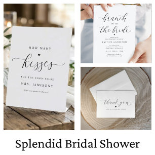 Modern Romantic Black and White Bridal Shower Invitation