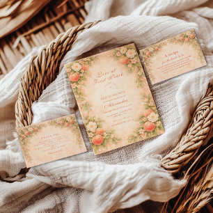 Sweet Peach Garden Bridal Shower Invitation