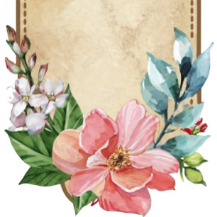 Rustic Look Watercolor Floral Invitation