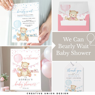 Budget Teddy Bear Virtual Baby Shower Invitation