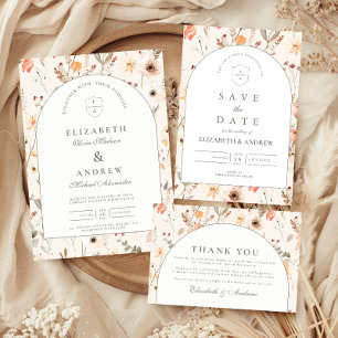 Delicate Wildflower Garden Wedding RSVP Card