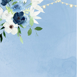 Dusty Navy Ethereal Floral Bridesmaids Luncheon  I Invitation
