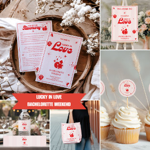 Lucky In Love Bachelorette Weekend Itinerary Invitation