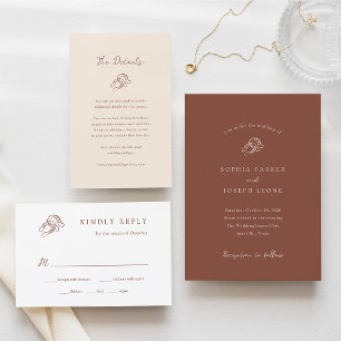 Beige Minimalist Horseshoe Wedding   Guest Details Enclosure Card