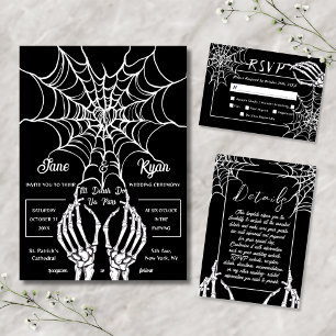 Black and White Gothic Halloween Save The Date