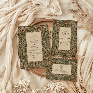 Vintage Acorn Rustic Wedding Invitation