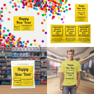 Business New Year Yellow Holiday Postcard