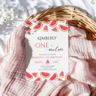 Watermelon Birthday, One in a Melon Birthday Party Water Bottle Label