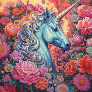 Unicorn Pink Roses Party 3rd Birthday Invitation