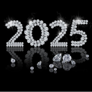 Brilliant Diamonds New Year 2025 Luxury Ceramic Tree Decoration