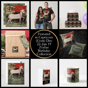 Capricorn the Goat Zodiac Sign Birthday Party Key Ring