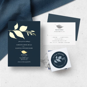 Minimalist Elegant Midnight Blue Wedding